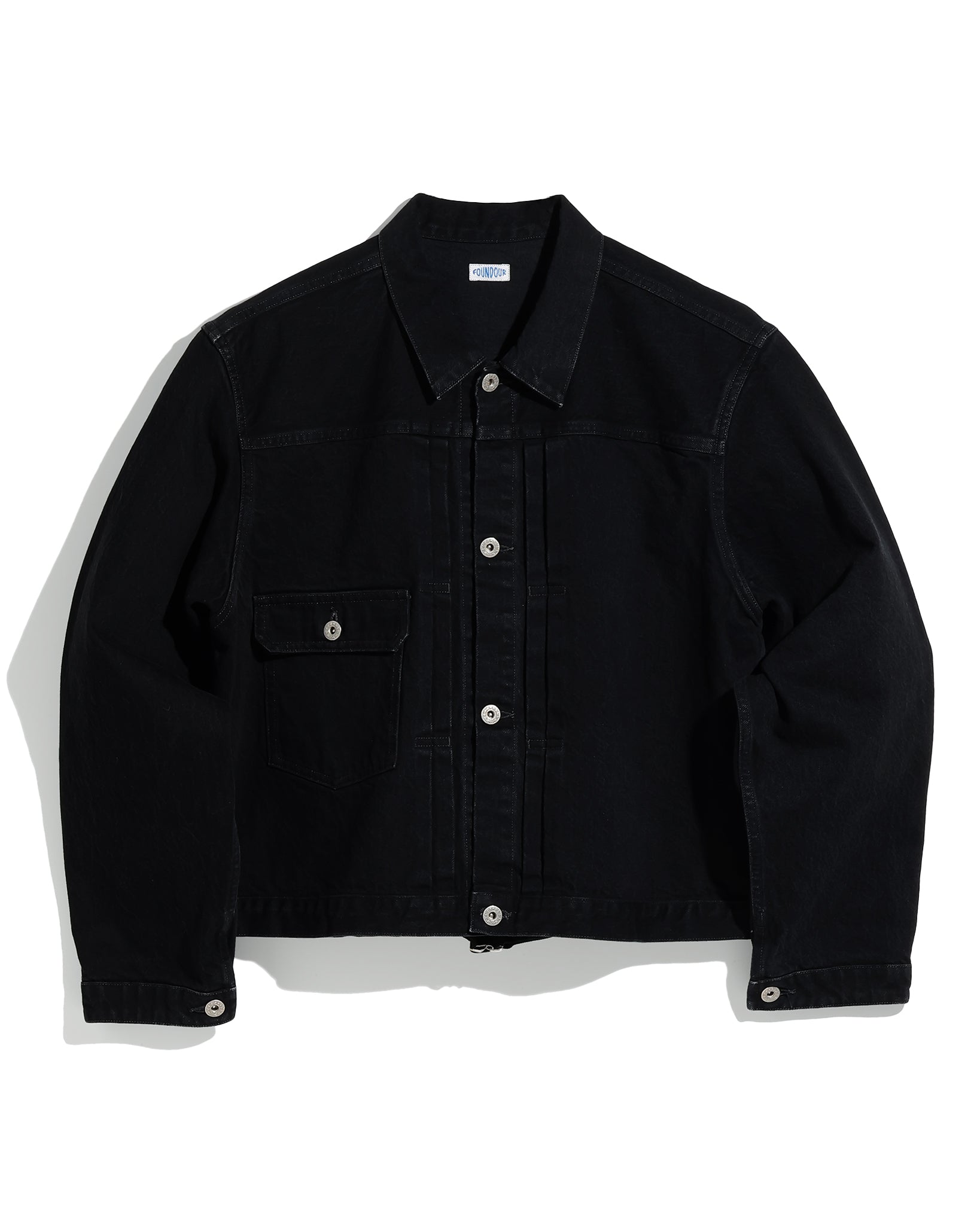 BLACK DENIM TRACKER JACKET 1st TYPE(ブラックデニムトラッカージャケットファーストタイプ)|FOUNDOUR(ファウンダ)ONLINE STORE