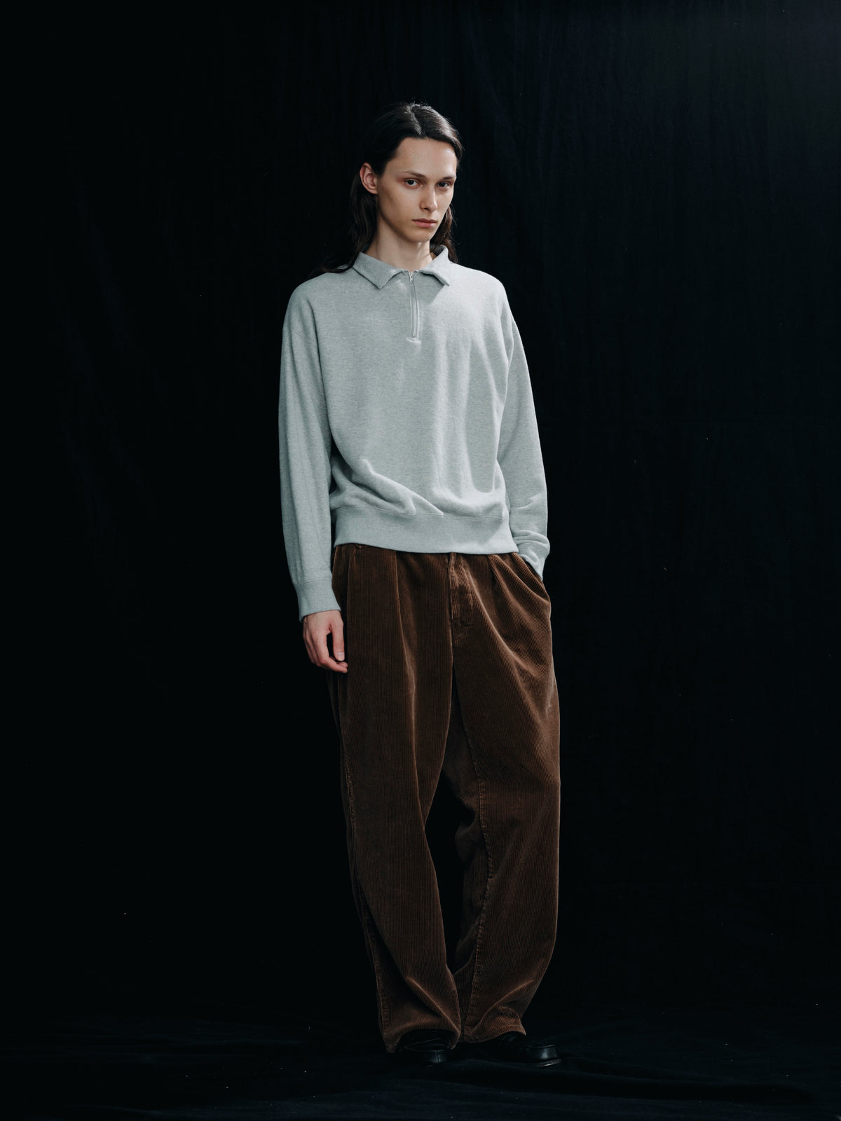 COTTON FRENCH TERRY HALF ZIP SHIRT(コットンフレンチハーフジップシャツ)|FOUNDOUR(ファウンダ)ONLINE STORE