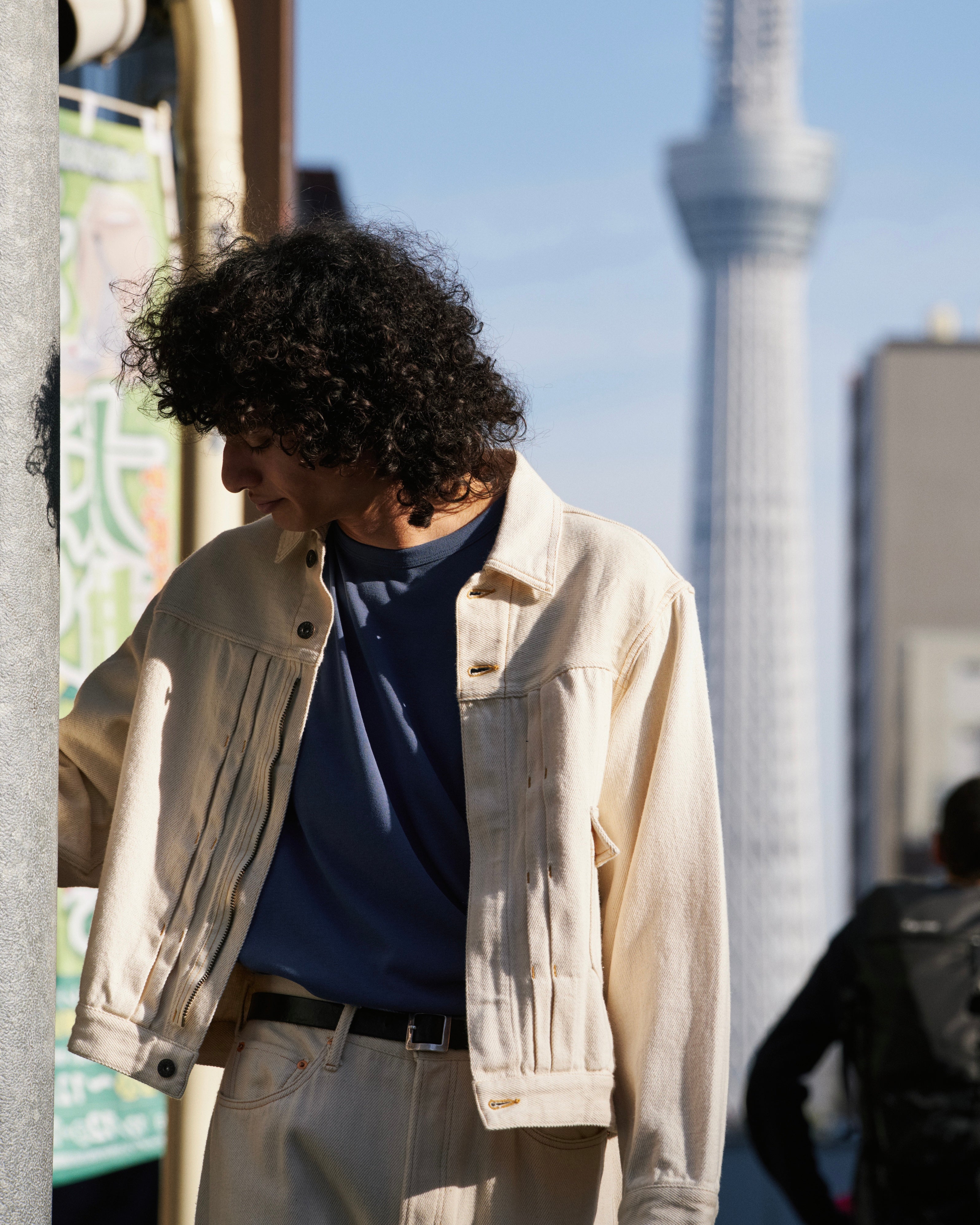 LOOSELY WOVEN DENIM ZIP UP BLOUSON(ルーズリーウーヴンデニムジップアップブルゾン)|FOUNDOUR(ファウンダ)ONLINE STORE