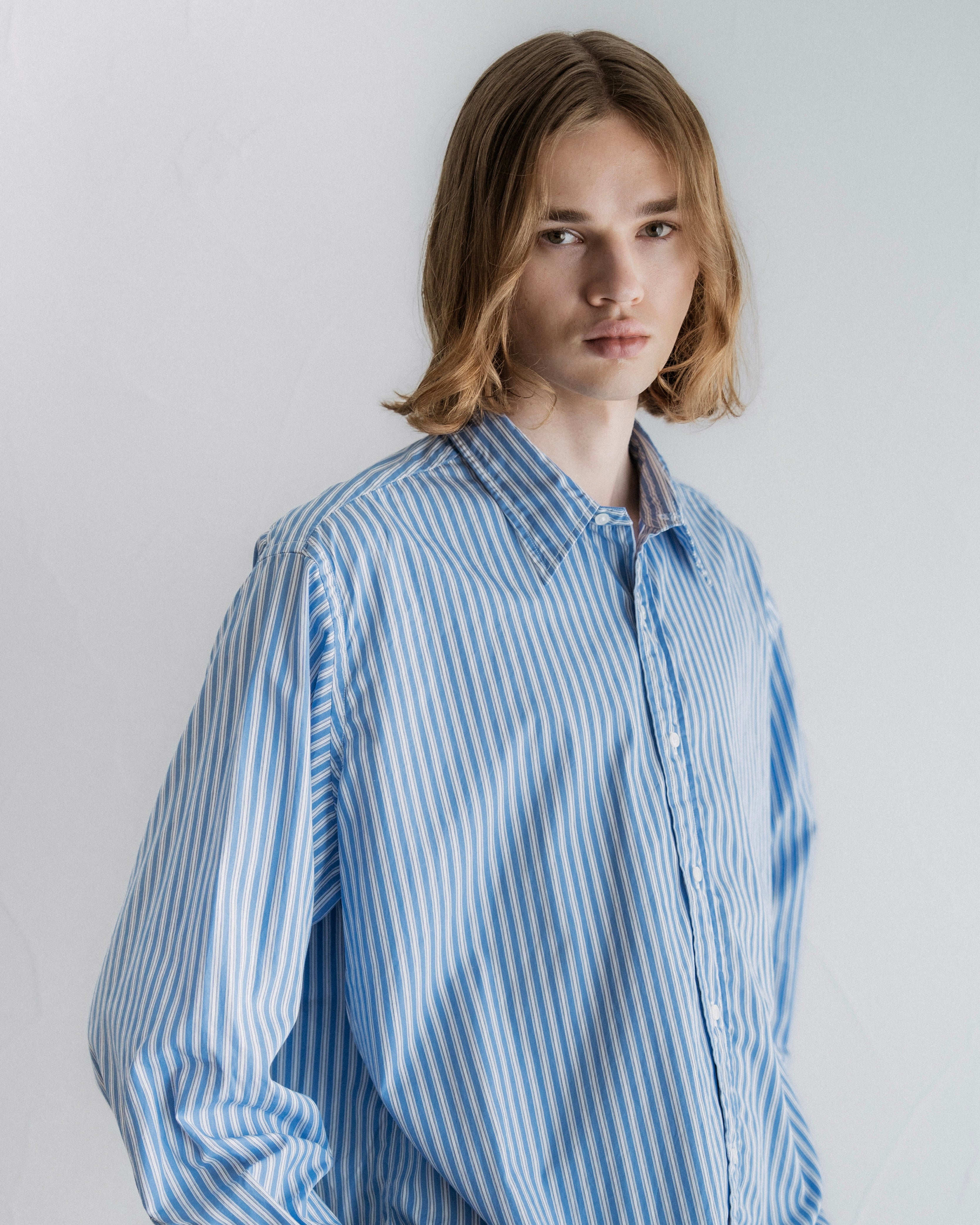 COTTON STRIPE REGULAR COLLAR SHIRT(コットンストライプレギュラーカラーシャツ)|FOUNDOUR(ファウンダ)ONLINE STORE