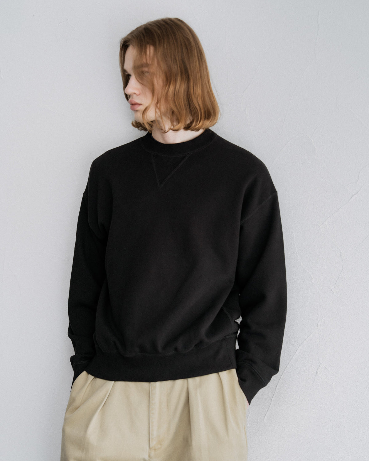 COTTON FRENCH TERRY CREW NECK SWEAT(コットンフレンチテリークルーネックスウェット)|FOUNDOUR(ファウンダ)ONLINE STORE