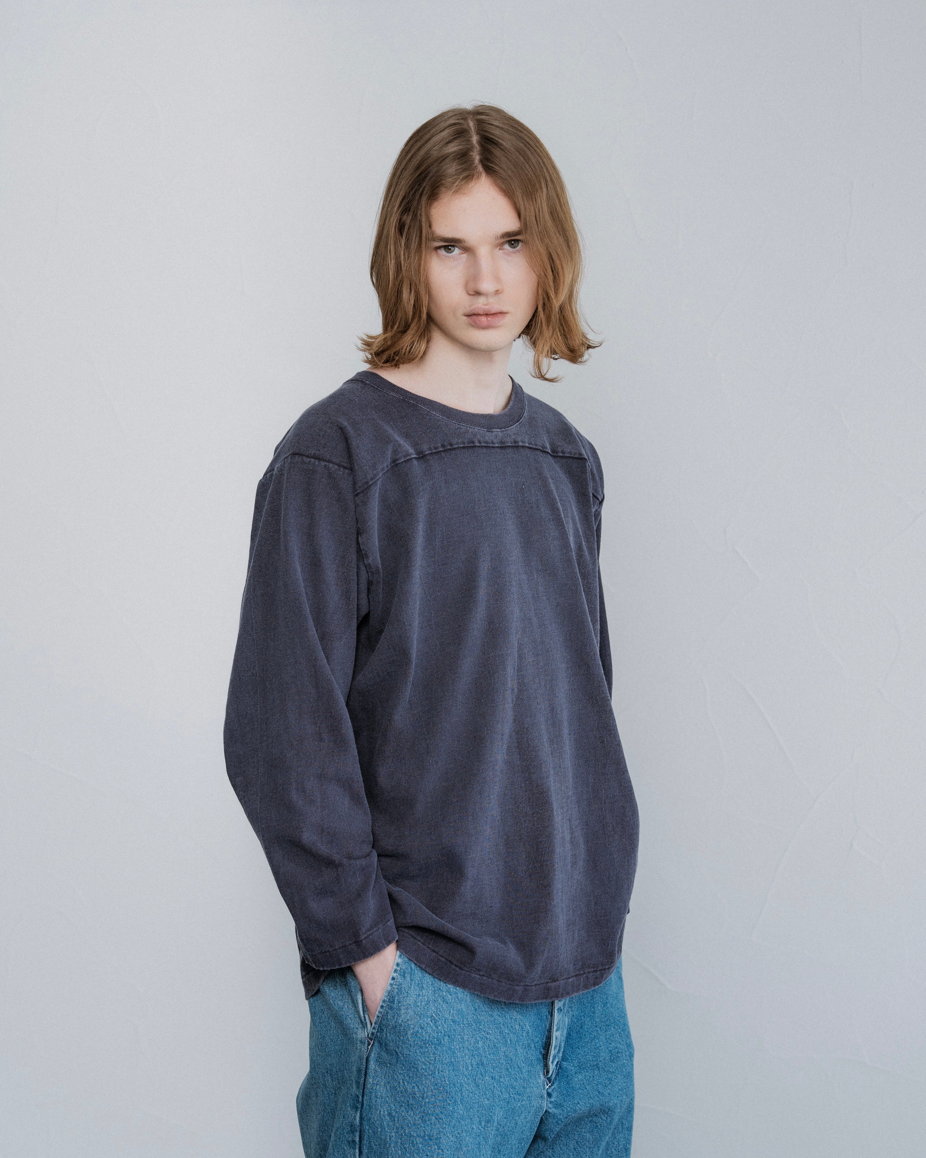 COTTON BD FADE FOOTBALL TEE(コットンボタンダウンフェードフットボールTシャツ)|FOUNDOUR(ファウンダ)ONLINE STORE
