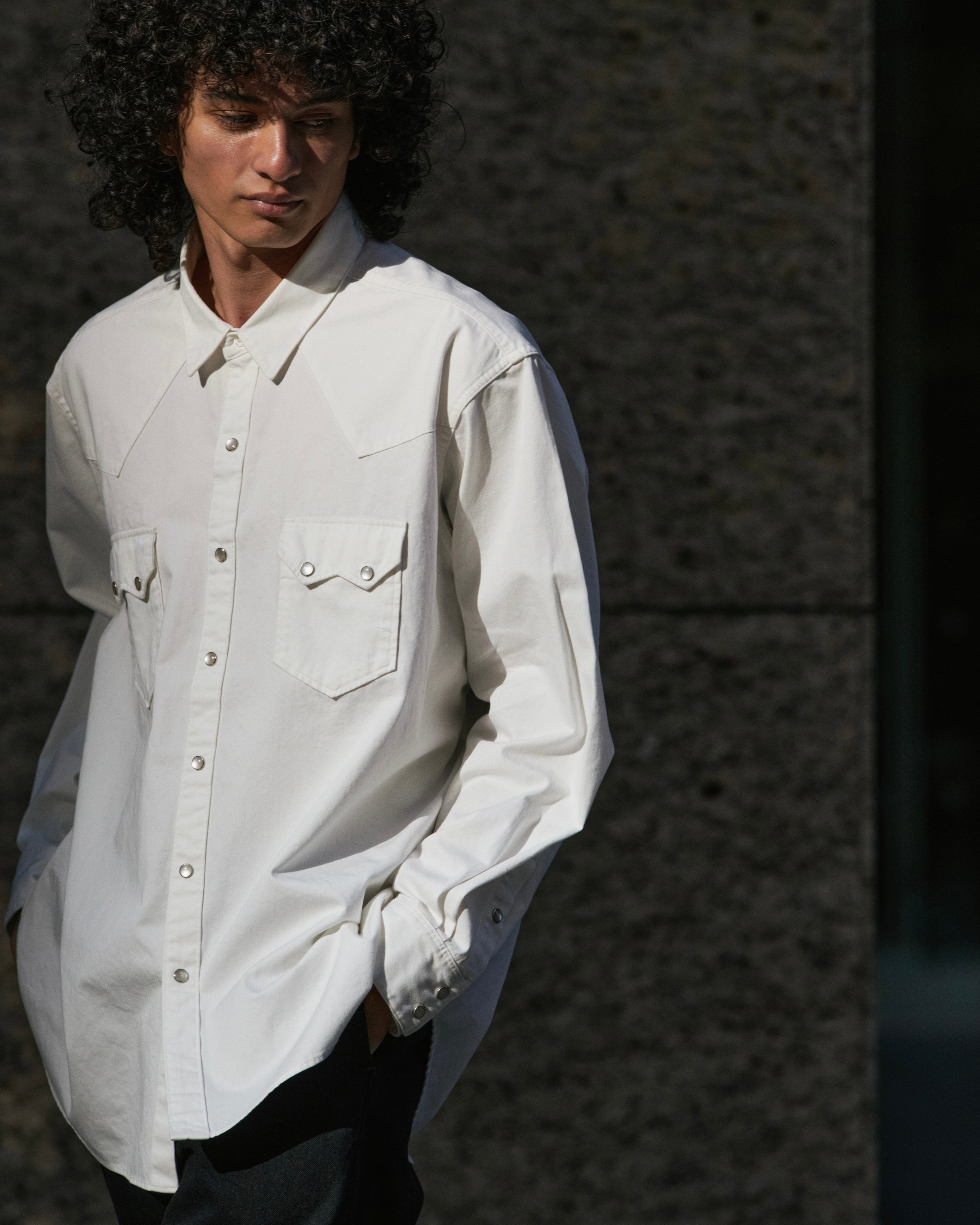 COTTON HERRINGBONE WESTERN SHIRT(コットンヘリンボーンウエスタンシャツ)|FOUNDOUR(ファウンダ)ONLINE STORE