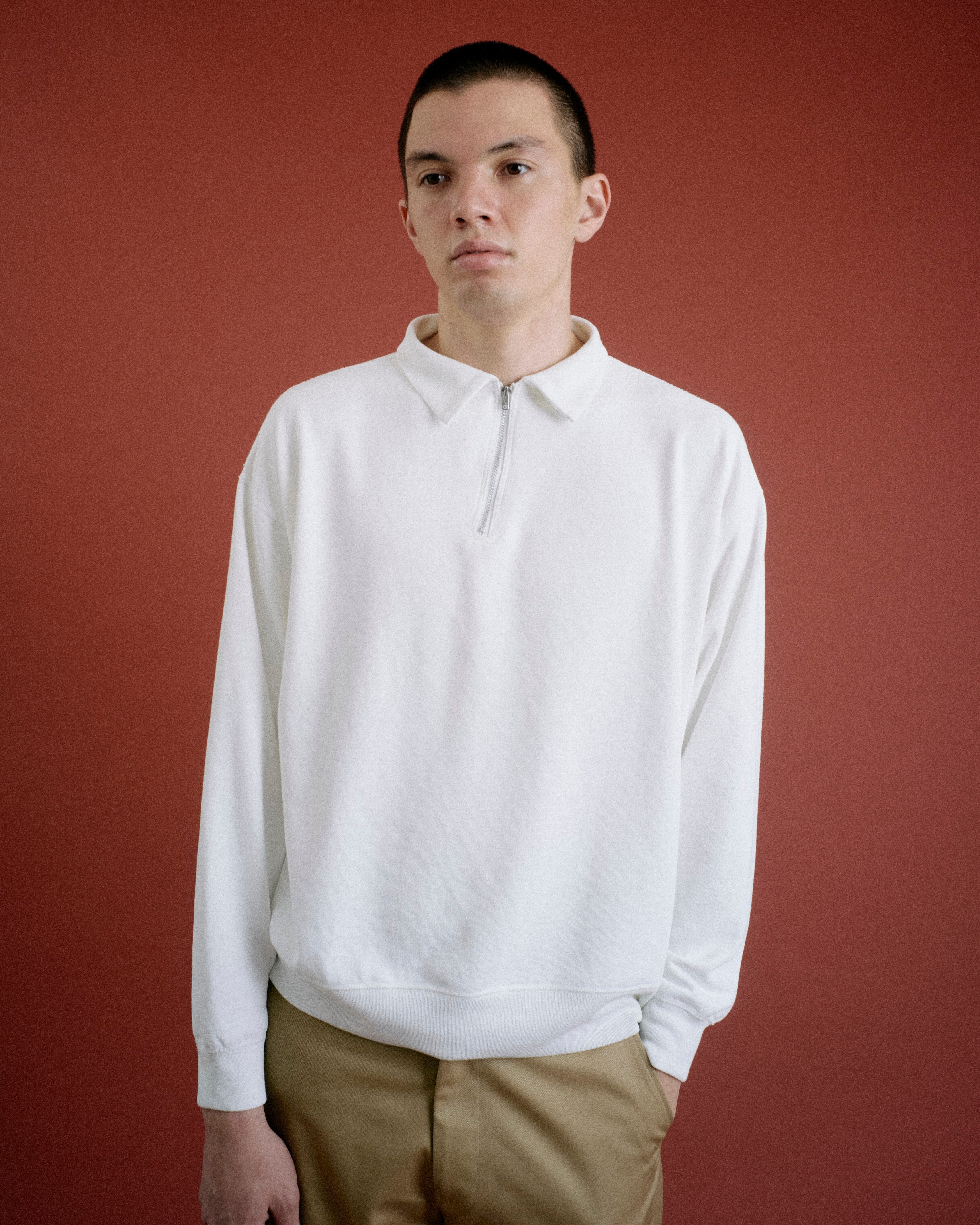 HALF ZIP LONG SLEEVE SHIRT(ハーフジップロングスリーブシャツ)|FOUNDOUR(ファウンダ)ONLINE STORE