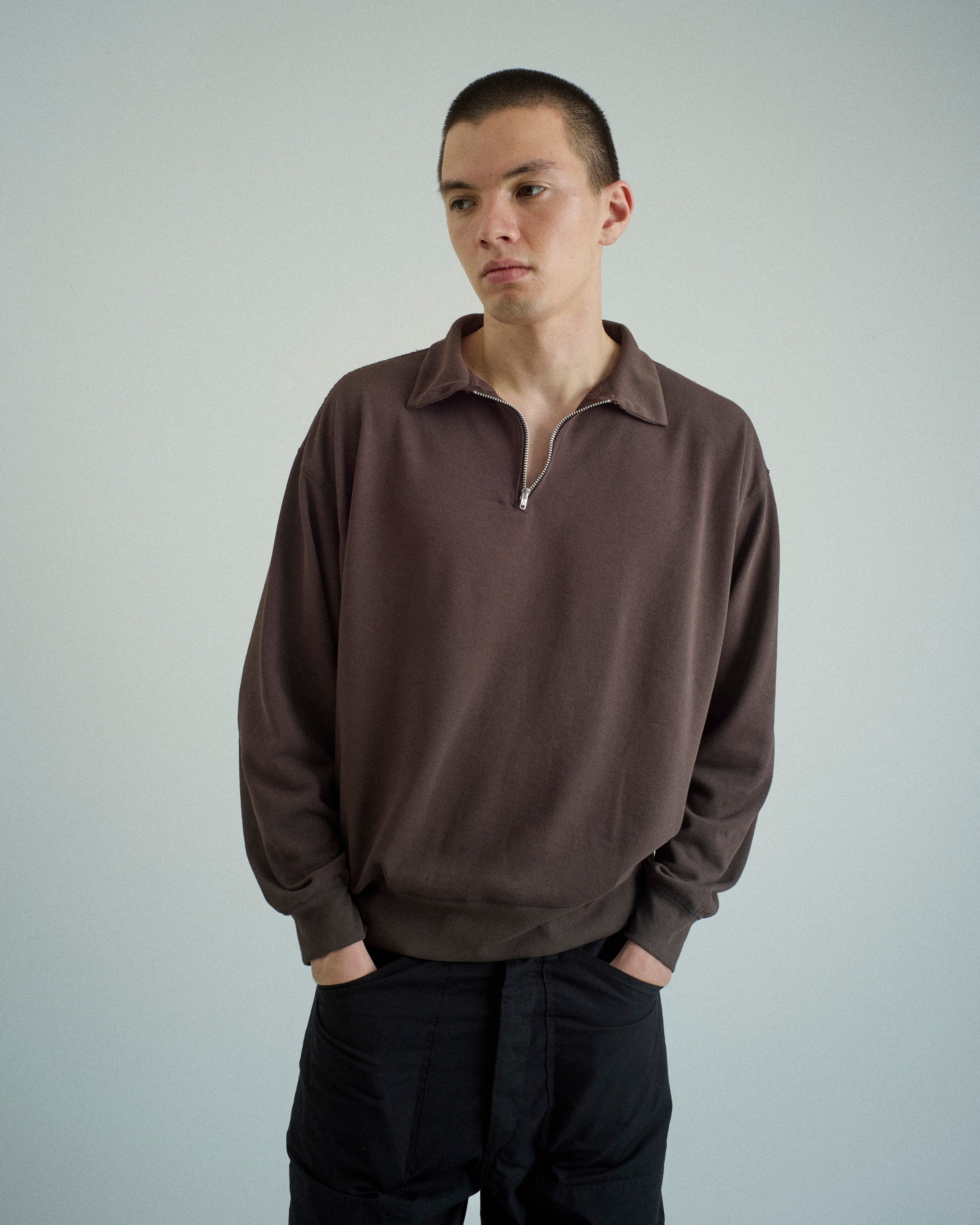HALF ZIP LONG SLEEVE SHIRT(ハーフジップロングスリーブシャツ)|FOUNDOUR(ファウンダ)ONLINE STORE