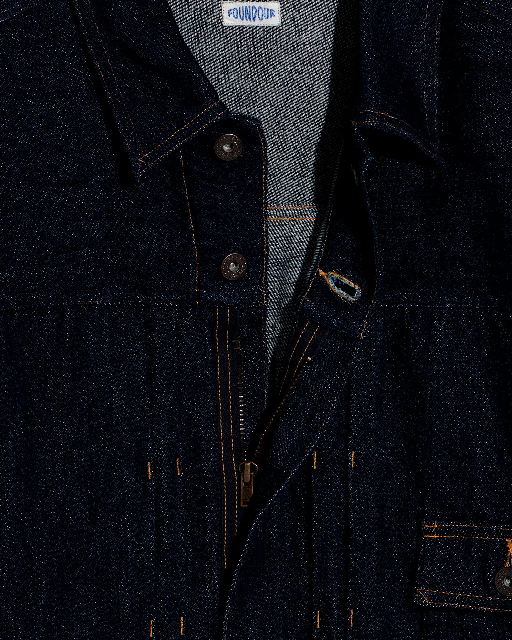 LOOSELY WOVEN DENIM ZIP UP BLOUSON（ルーズリーウーヴンデニムジップアップブルゾン）｜FOUNDOUR（ファウンダ）ONLINE STORE