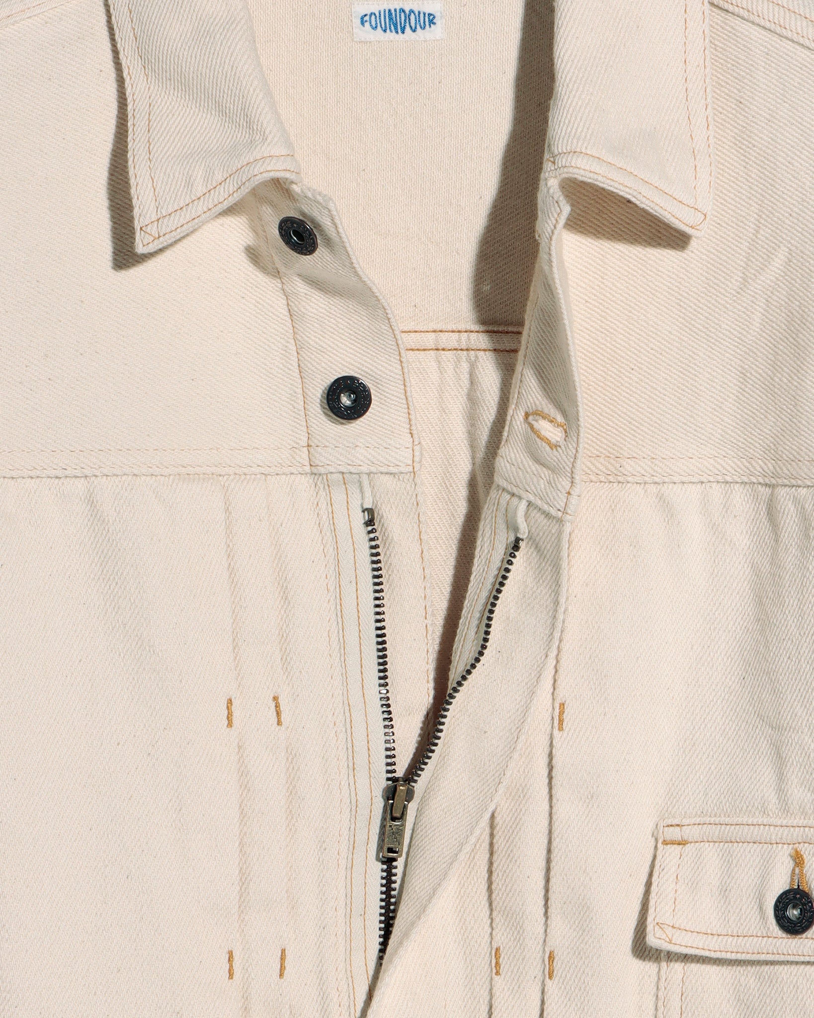LOOSELY WOVEN DENIM ZIP UP BLOUSON（ルーズリーウーヴンデニムジップアップブルゾン）｜FOUNDOUR（ファウンダ）ONLINE STORE