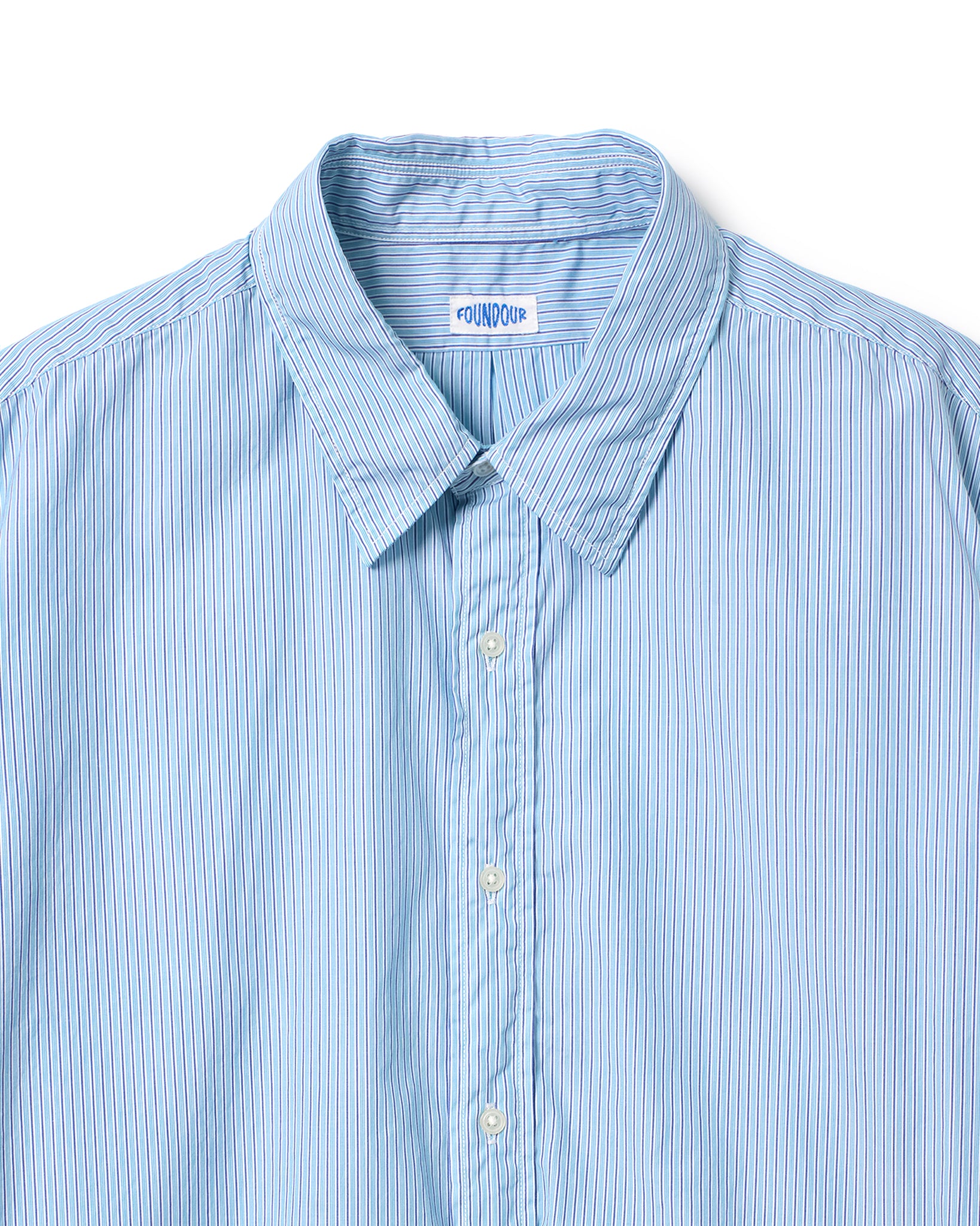 COTTON STRIPE REGULAR COLLAR SHIRT（コットンストライプレギュラーカラーシャツ）｜FOUNDOUR（ファウンダ）ONLINE STORE