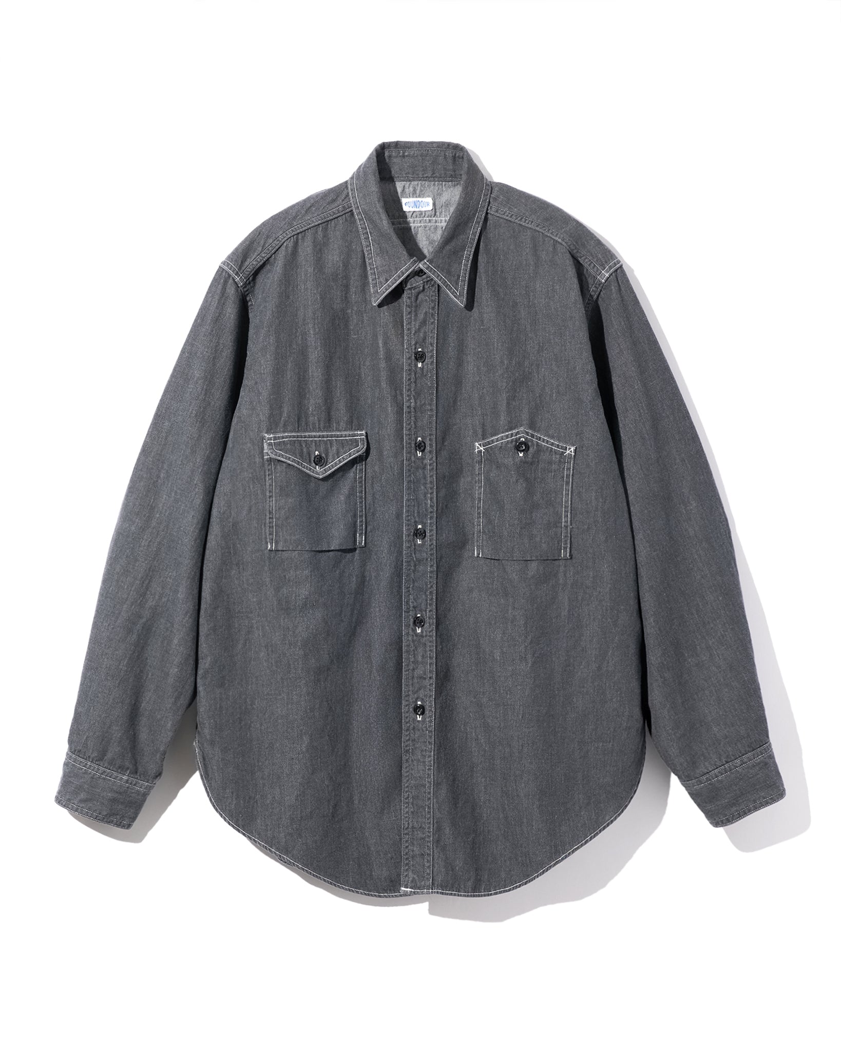 DENIM ASYMMETRIC POCKET WORK SHIRT（デニムシンメトリックポケットワークシャツ）｜FOUNDOUR（ファウンダ）ONLINE STORE