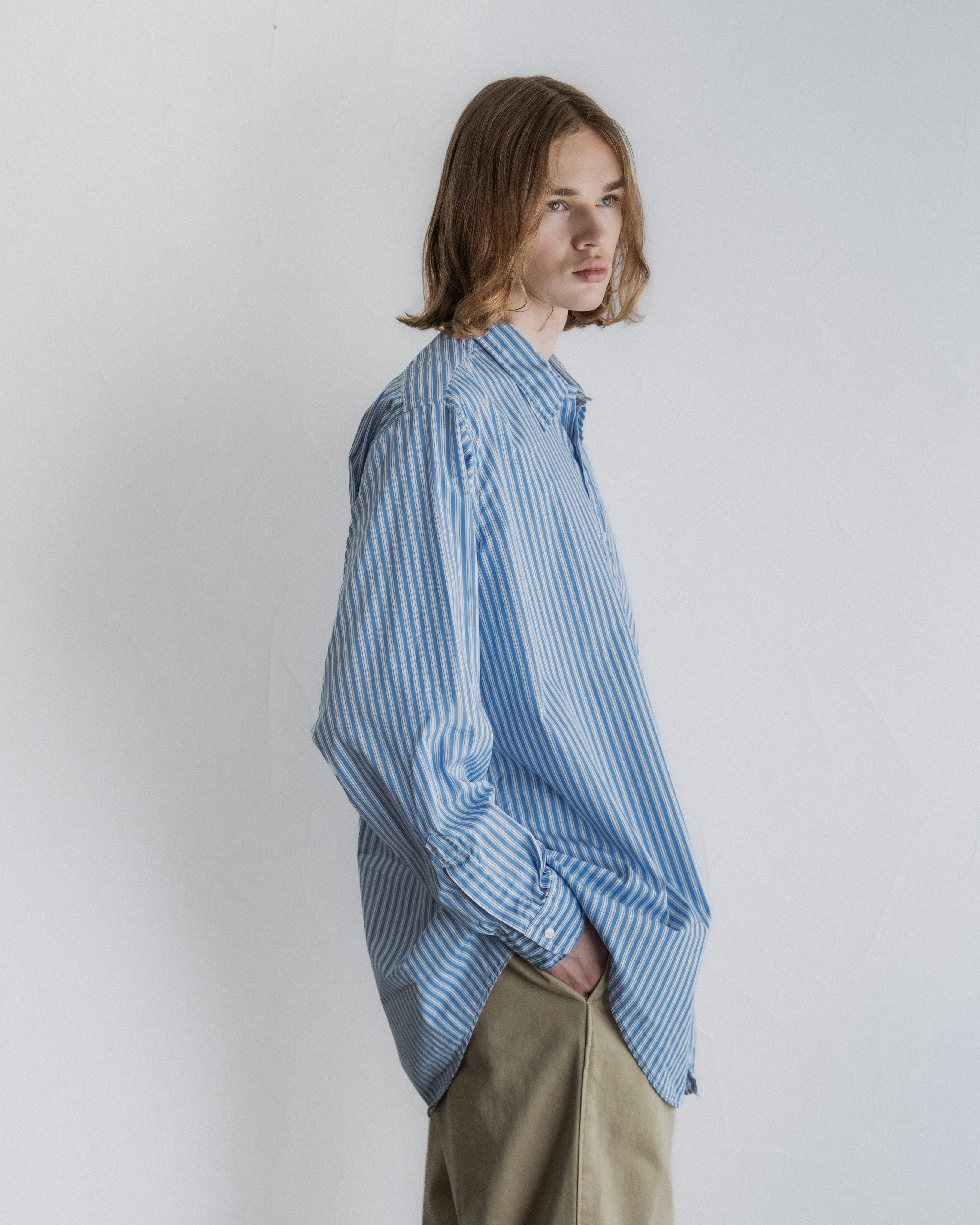 COTTON STRIPE REGULAR COLLAR SHIRT（コットンストライプレギュラーカラーシャツ）｜FOUNDOUR（ファウンダ）ONLINE STORE