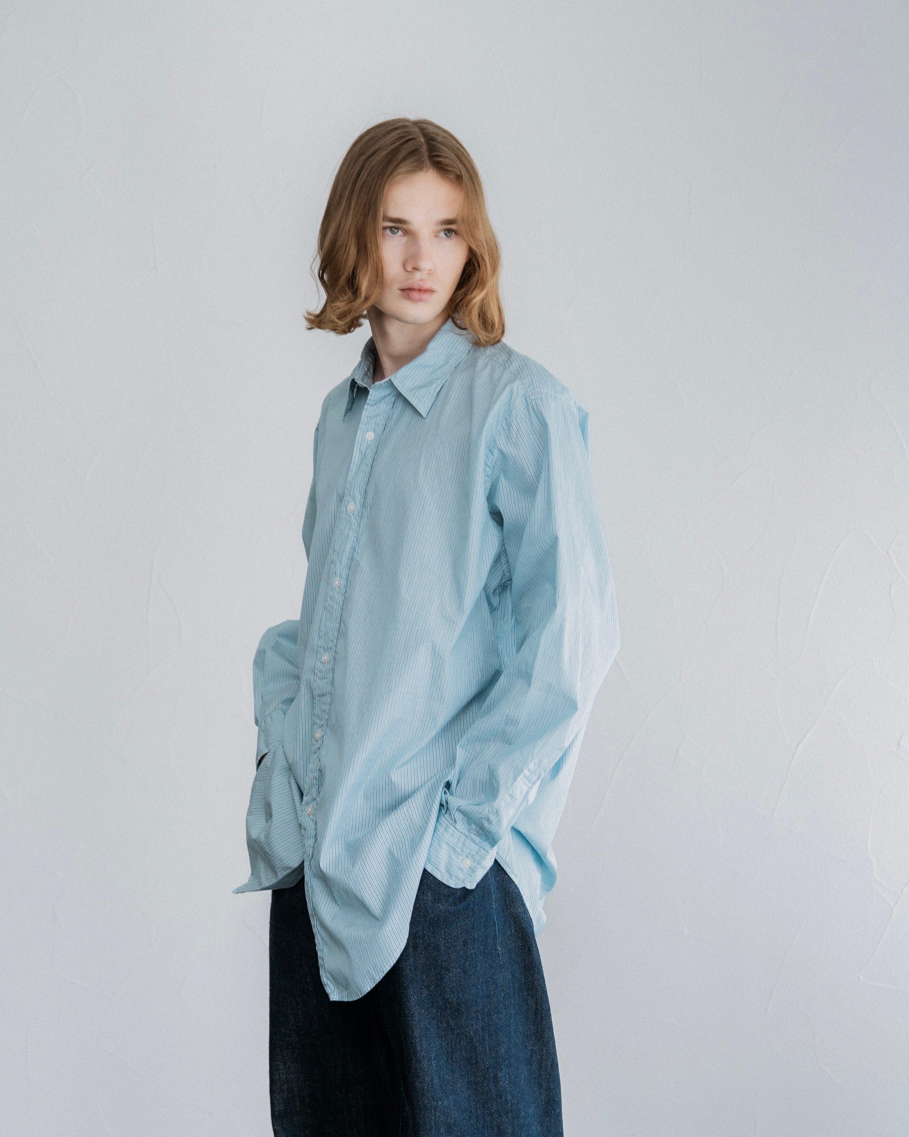COTTON STRIPE REGULAR COLLAR SHIRT（コットンストライプレギュラーカラーシャツ）｜FOUNDOUR（ファウンダ）ONLINE STORE