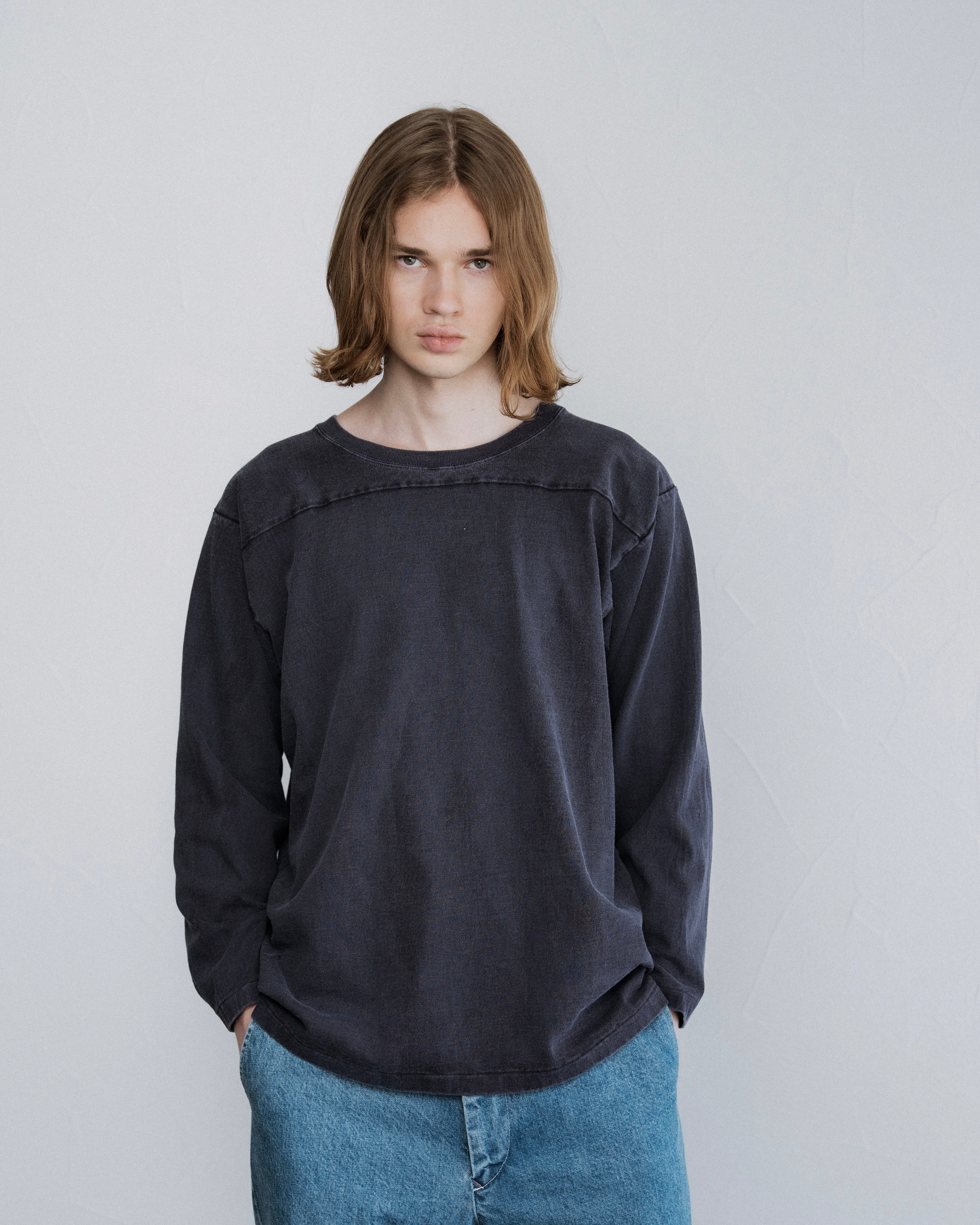 COTTON BD FADE  FOOTBALL TEE（コットンボタンダウンフェードフットボールTシャツ）｜FOUNDOUR（ファウンダ）ONLINE STORE