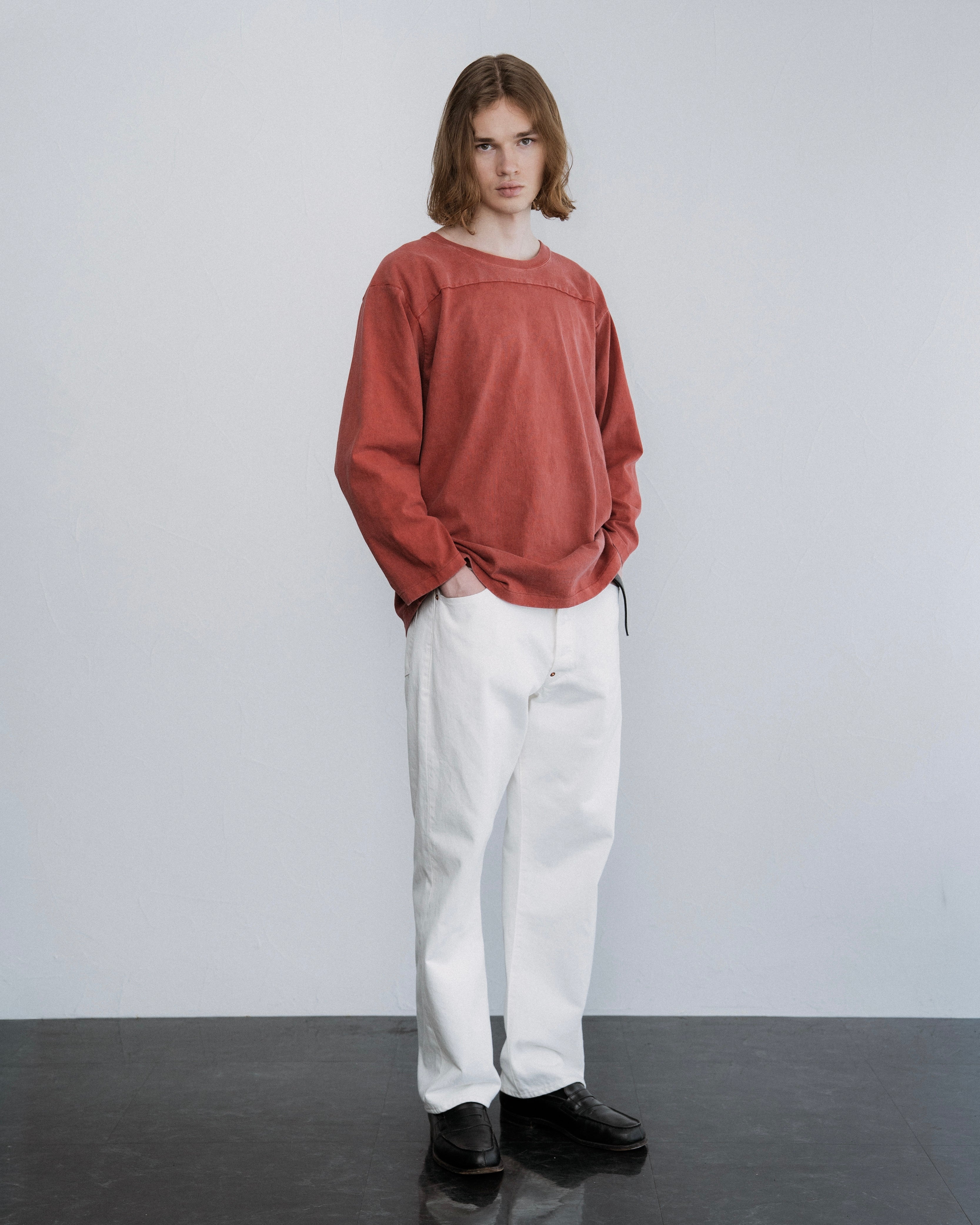 COTTON BD FADE  FOOTBALL TEE（コットンボタンダウンフェードフットボールTシャツ）｜FOUNDOUR（ファウンダ）ONLINE STORE